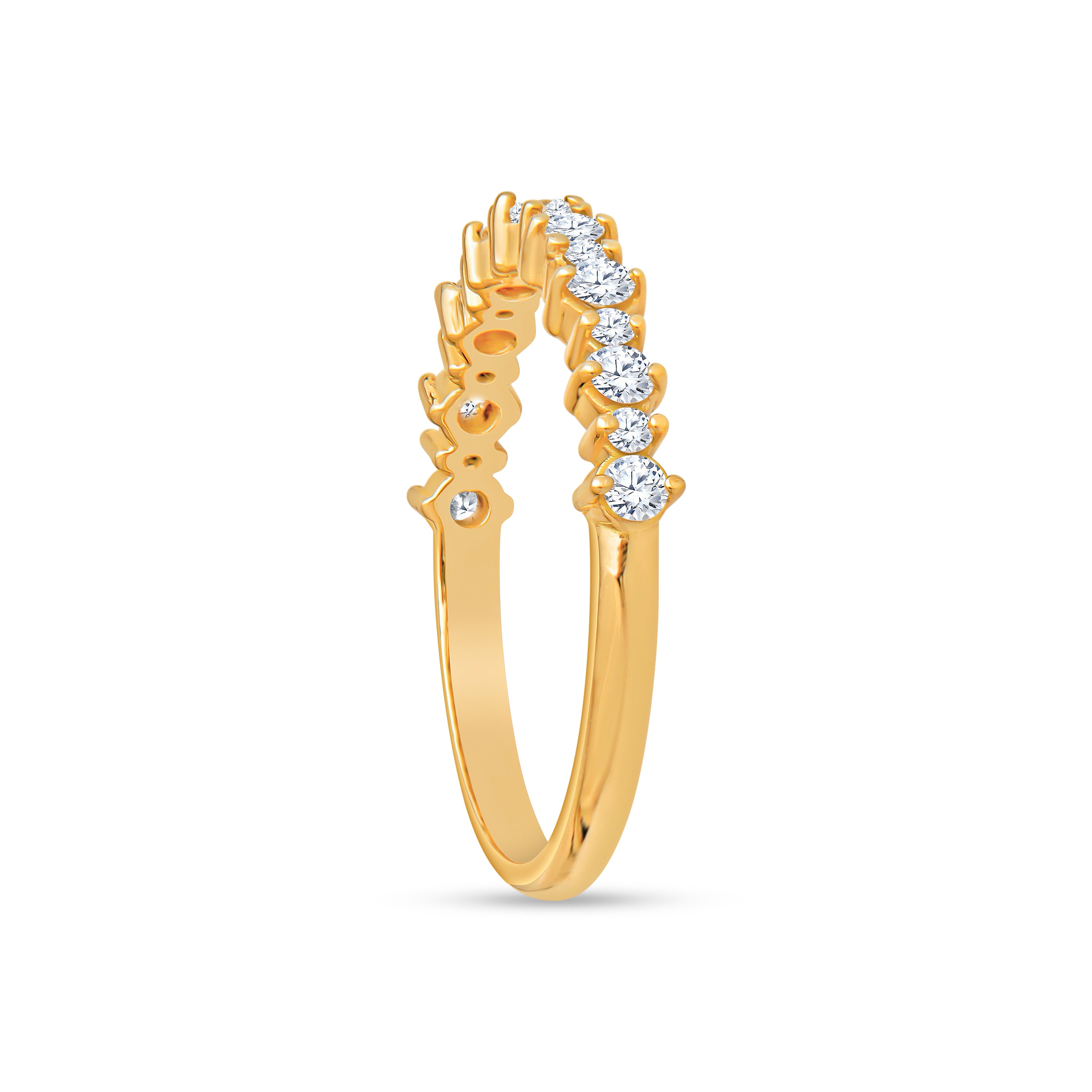 Diamond Crown Prong Half Eternity Band