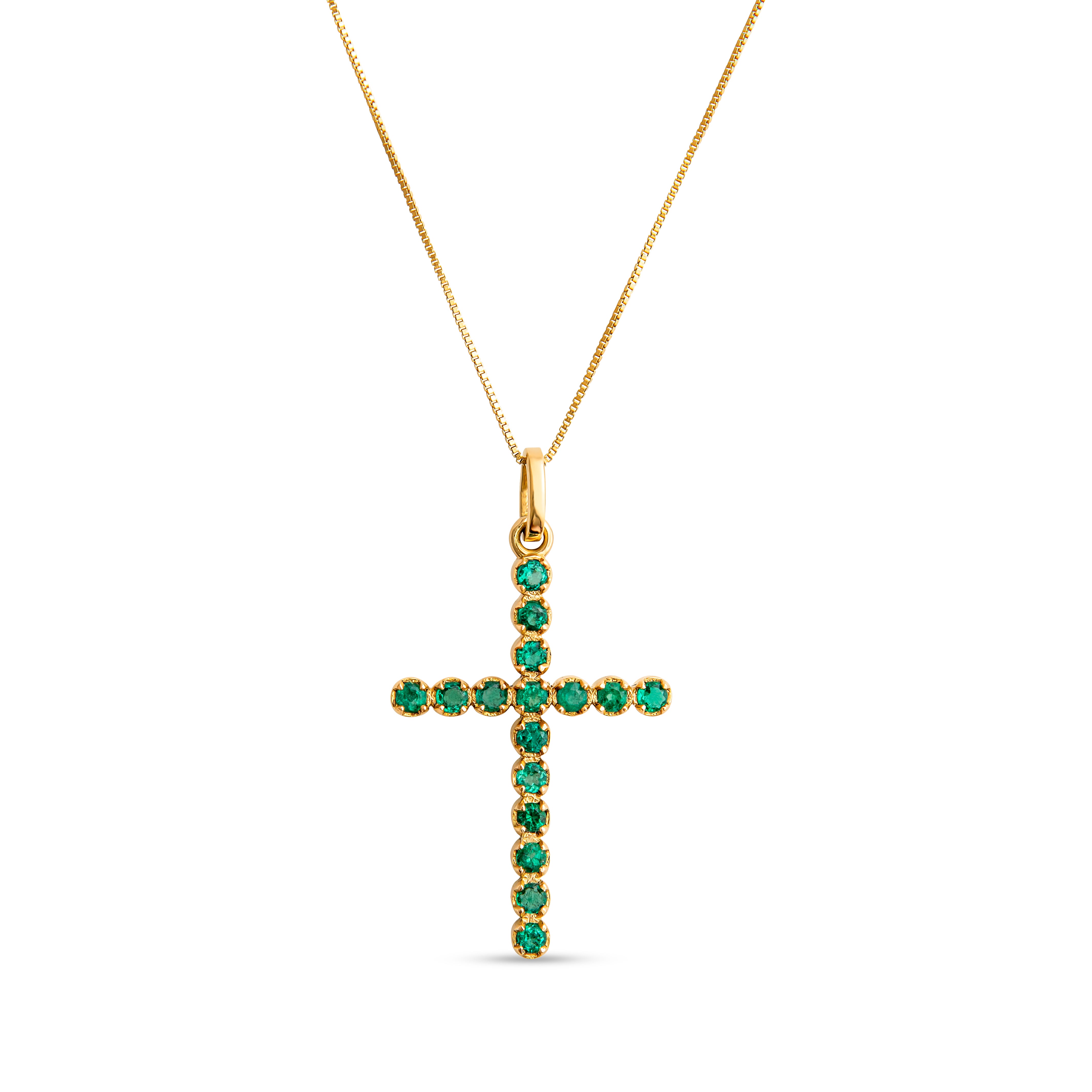 Emerald Cross Pendant