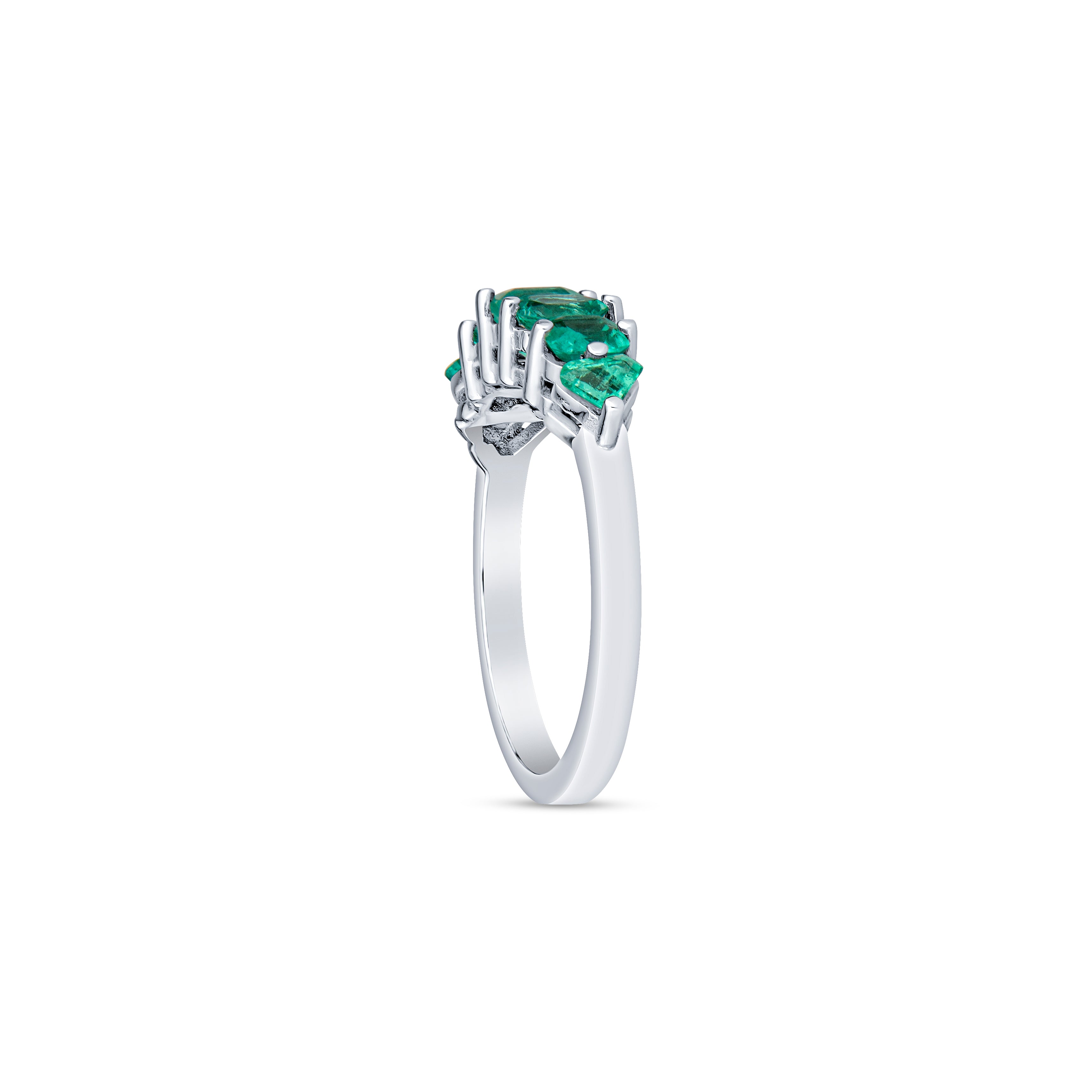 Five Stone Mixed Cut Emerald Ring