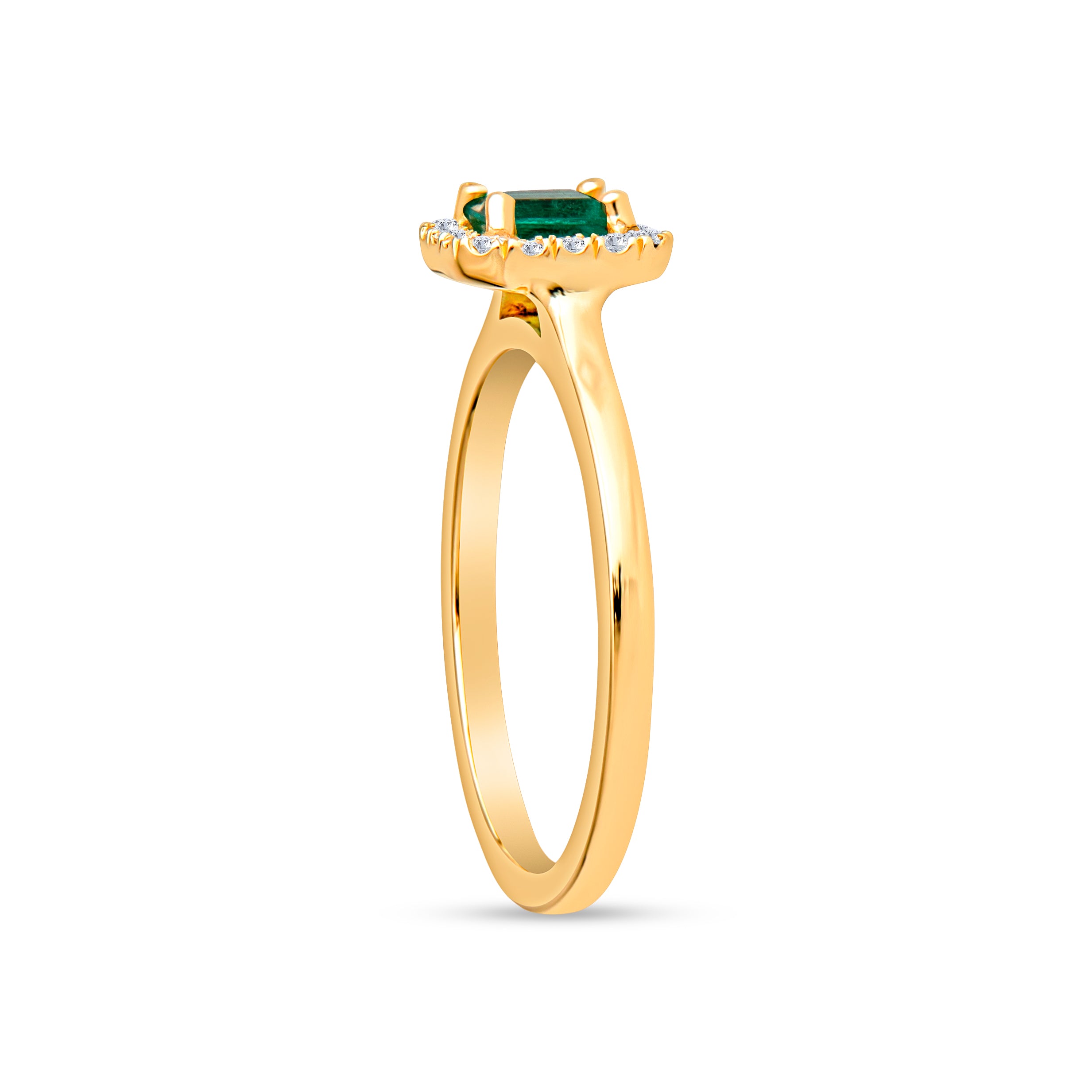 Emerald Cut Halo Solitaire Ring